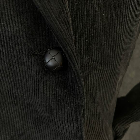 Vintage Kathy Davis Black Corduroy Blazer Women’s 10 Button Front Jacket Lined - Picture 11 of 13